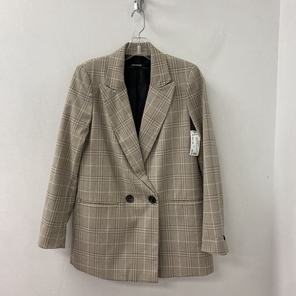 ZARA WOMEN'S BLAZER/JACKET navy cream blue beige XS
