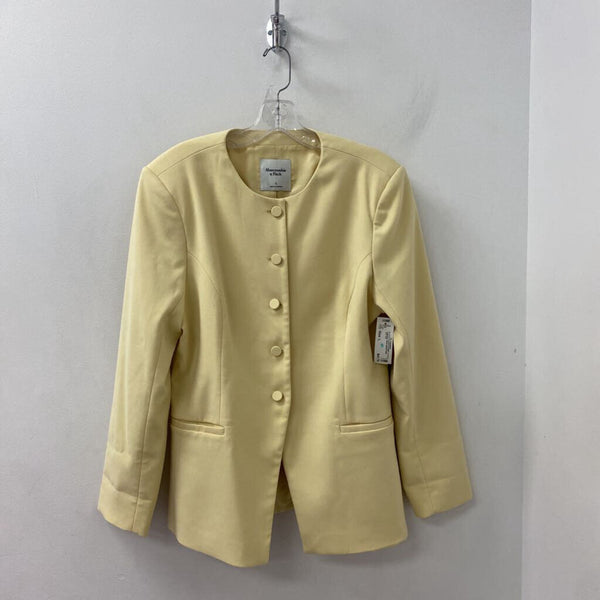 ABERCROMBIE & FITCH WOMEN'S BLAZER/JACKET buttercream yellow L