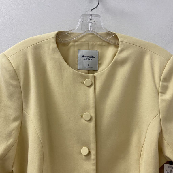 ABERCROMBIE & FITCH WOMEN'S BLAZER/JACKET buttercream yellow L