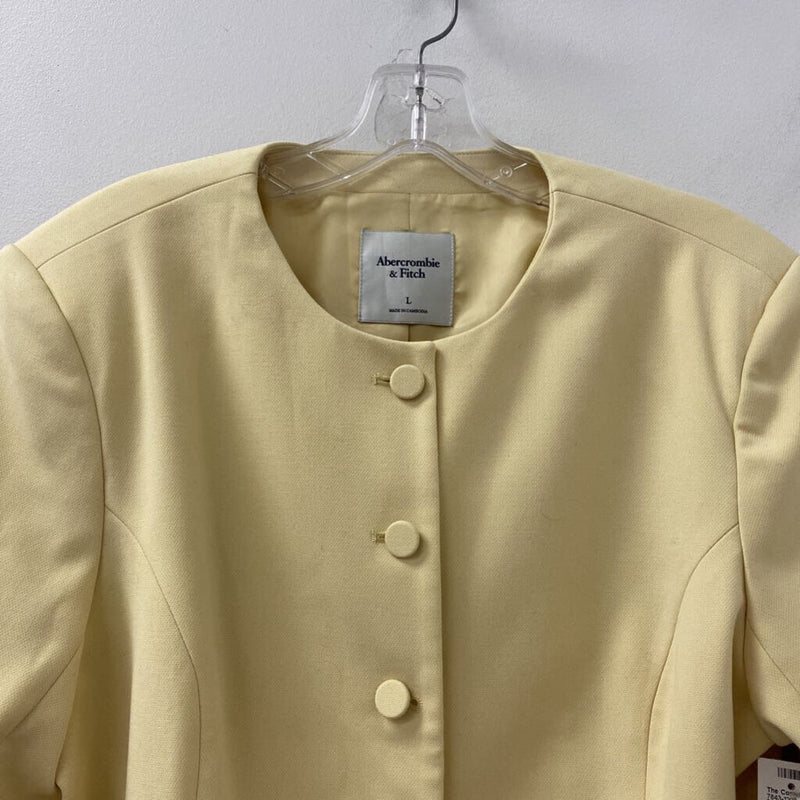ABERCROMBIE & FITCH WOMEN'S BLAZER/JACKET buttercream yellow L
