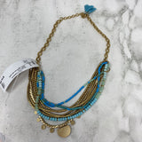 WOMEN'S NECKLACE gold turquoise