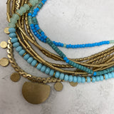 WOMEN'S NECKLACE gold turquoise