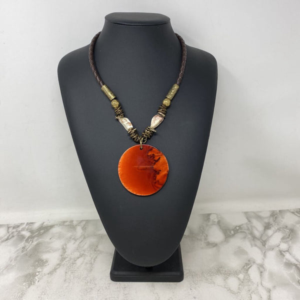 CHICOS WOMEN'S NECKLACE brown orange