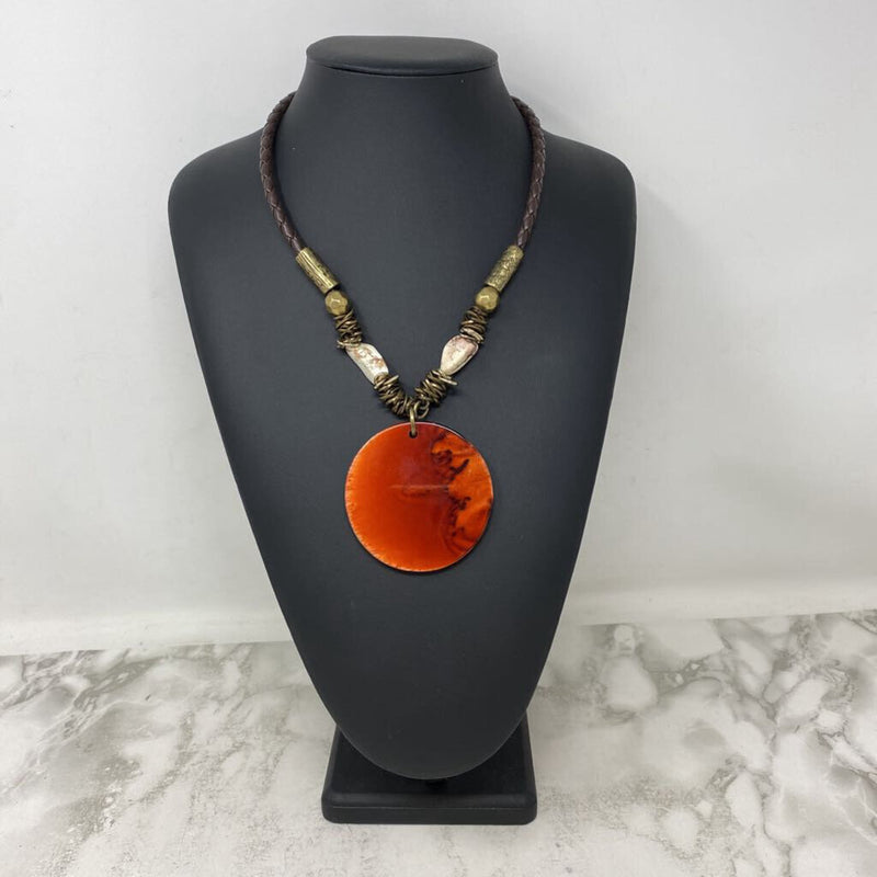 CHICOS WOMEN'S NECKLACE brown orange