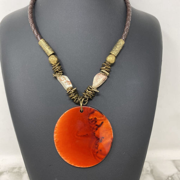 CHICOS WOMEN'S NECKLACE brown orange