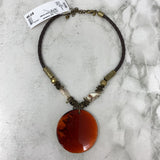 CHICOS WOMEN'S NECKLACE brown orange