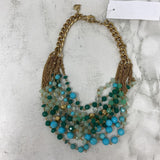 STELLA & DOT WOMEN'S NECKLACE gold green turquoise