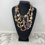 CHICOS WOMEN'S NECKLACE pink purple gold