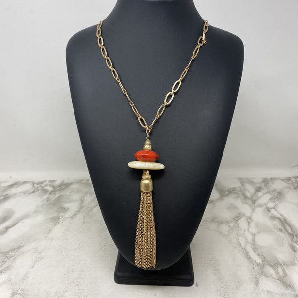CHICOS WOMEN'S NECKLACE gold orange