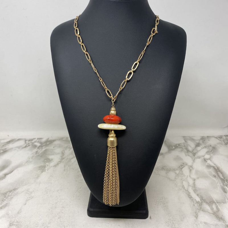 CHICOS WOMEN'S NECKLACE gold orange