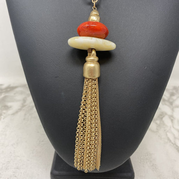 CHICOS WOMEN'S NECKLACE gold orange