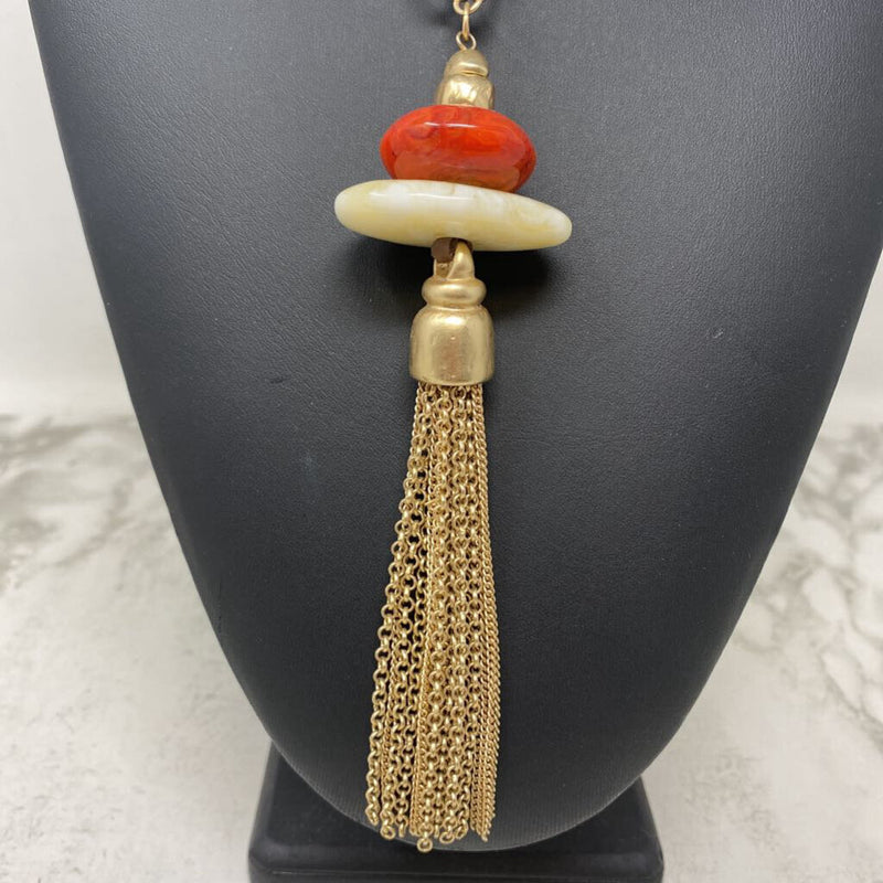 CHICOS WOMEN'S NECKLACE gold orange