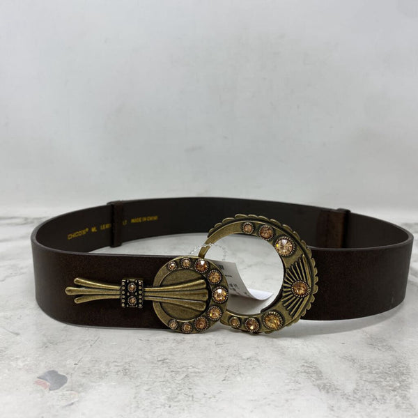 CHICOS WOMEN'S BELT brown gold M/L