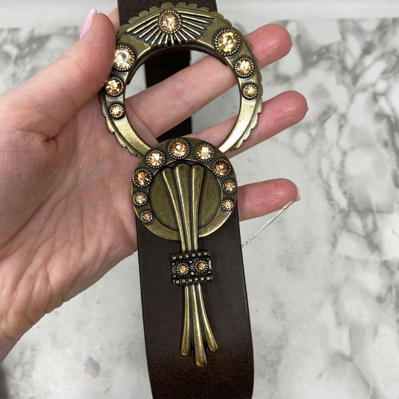 CHICOS WOMEN'S BELT brown gold M/L
