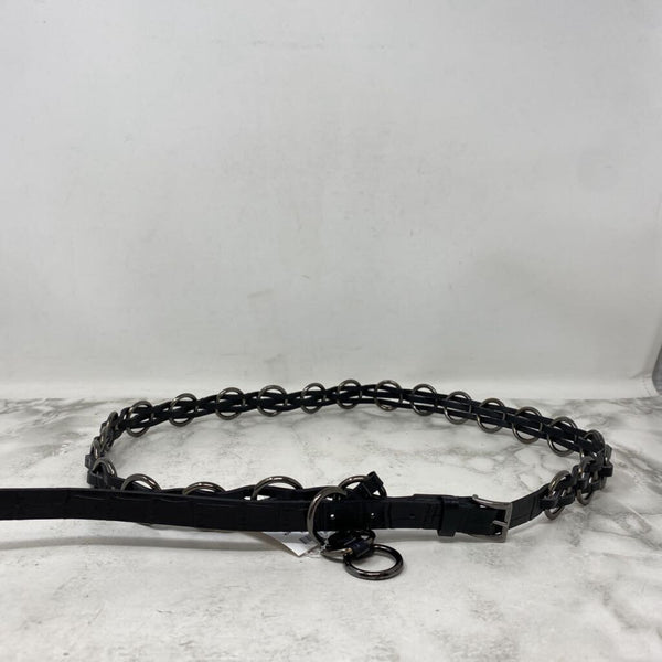 luisa cerano WOMEN'S BELT black silver 40