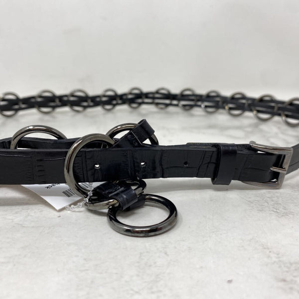 luisa cerano WOMEN'S BELT black silver 40