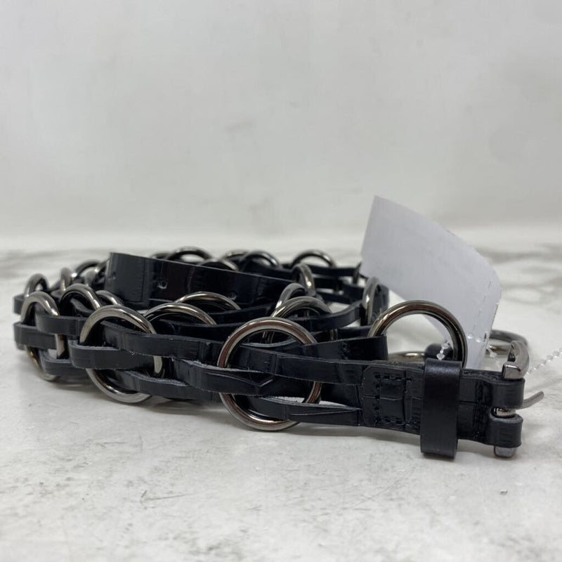 luisa cerano WOMEN'S BELT black silver 40