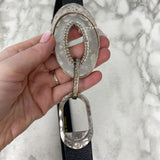 CHICOS WOMEN'S BELT black silver M/L