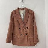 H&M WOMEN'S BLAZER/JACKET burgundy beige mix 12