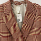 H&M WOMEN'S BLAZER/JACKET burgundy beige mix 12