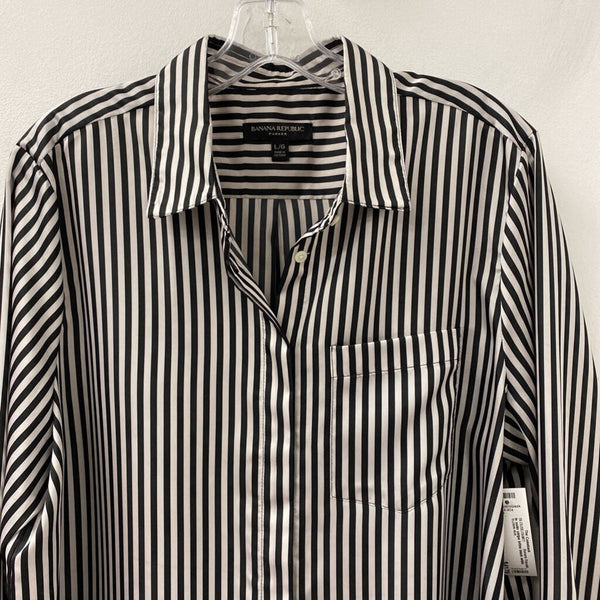 Banana Republic WOMEN'S BLOUSE/SHIRT black white mix L