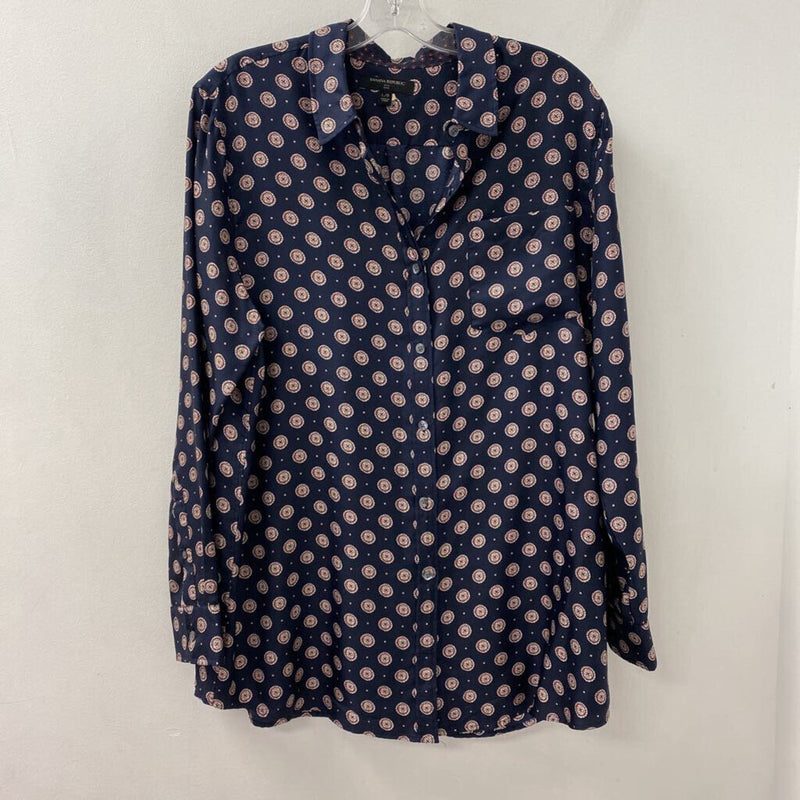 Banana Republic WOMEN'S BLOUSE/SHIRT navy red white mix L