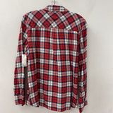 J CREW WOMEN'S BLOUSE/SHIRT red navy white mix 12