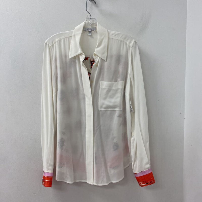 DEREK LAM 10 CROSBY WOMEN'S BLOUSE/SHIRT white orange pink mix 8