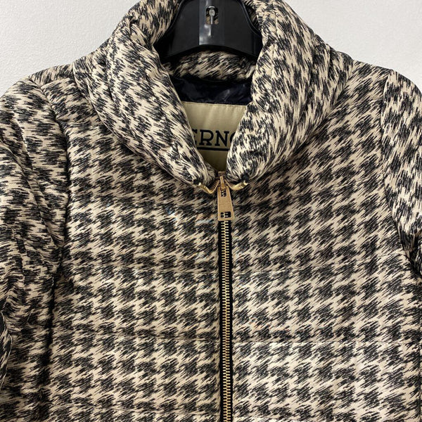 HERNO WOMEN'S COAT black cream mix XS