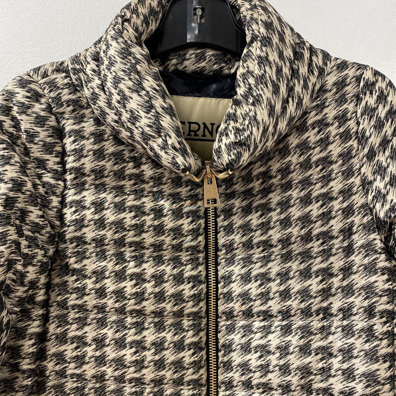 HERNO WOMEN'S COAT black cream mix XS