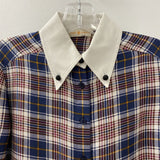 TORY BURCH WOMEN'S BLOUSE/SHIRT navy white burgundy mix 0