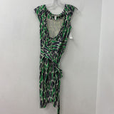 DIANE von FURSTENBERG WOMEN'S DRESS green navy cream mix 2