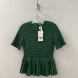 ZARA WOMEN'S TOP green XS