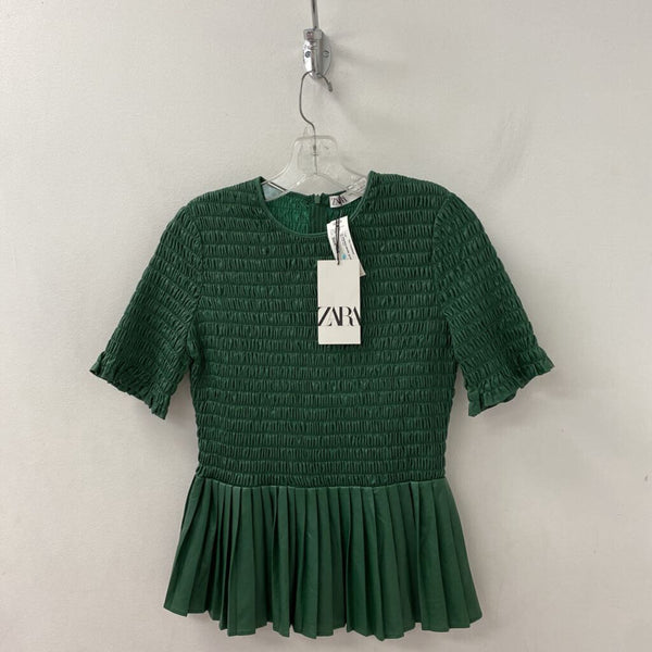 ZARA WOMEN'S TOP green XS