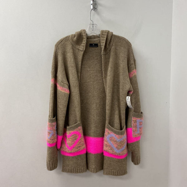 Paula Yascoolski WOMEN'S CARDIGAN brown pink mix S