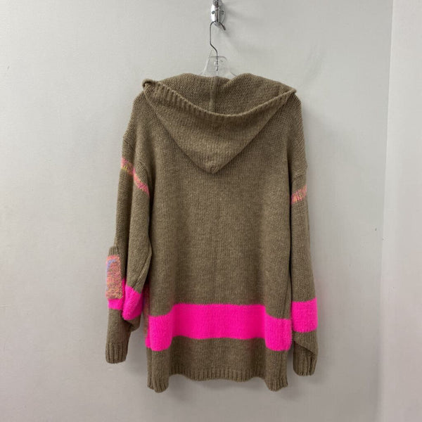Paula Yascoolski WOMEN'S CARDIGAN brown pink mix S