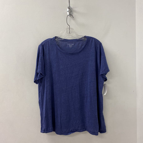 EILEEN FISHER WOMEN'S T-SHIRT blue L