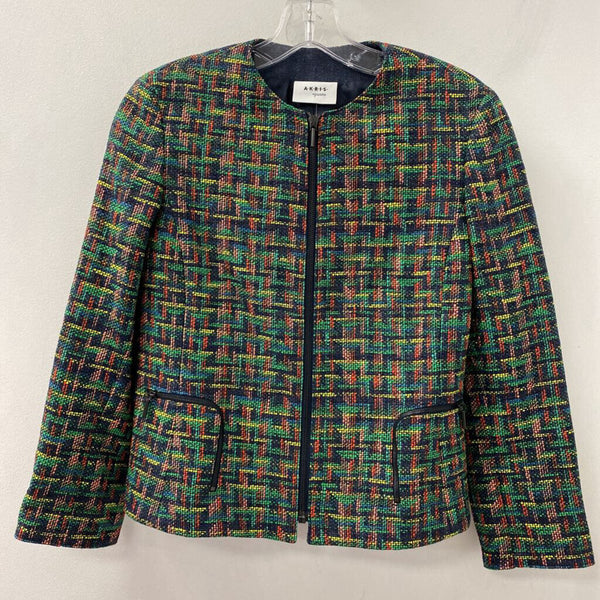 AKRIS punto WOMEN'S BLAZER/JACKET green navy red mix 4