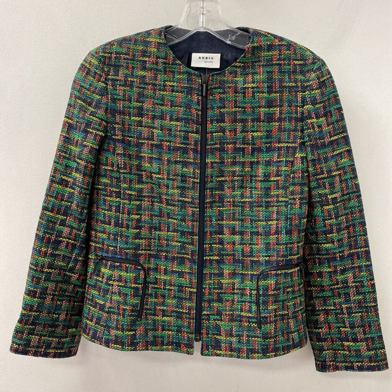 AKRIS punto WOMEN'S BLAZER/JACKET green navy red mix 4