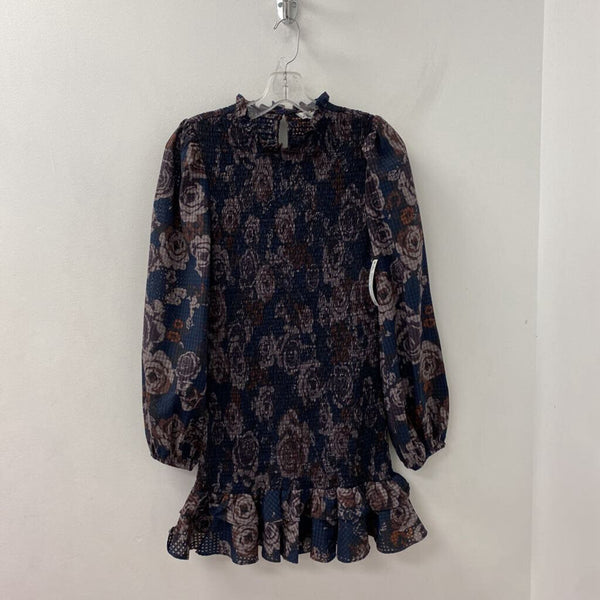 ZARA WOMEN'S DRESS navy purple mix S