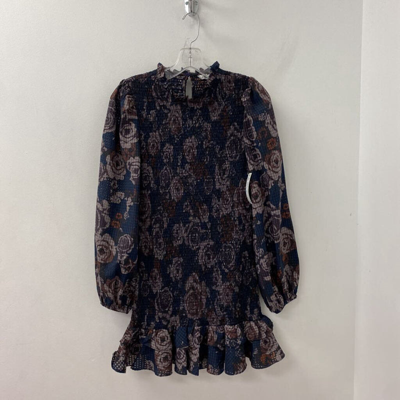 ZARA WOMEN'S DRESS navy purple mix S