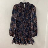 ZARA WOMEN'S DRESS navy purple mix S