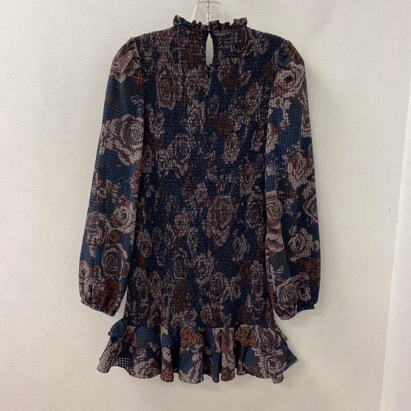 ZARA WOMEN'S DRESS navy purple mix S