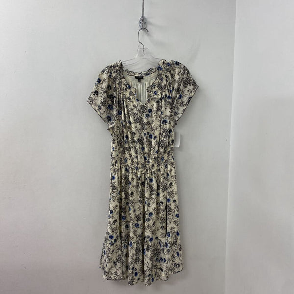 TALBOTS WOMEN'S DRESS cream blue black mix XL