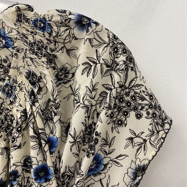 TALBOTS WOMEN'S DRESS cream blue black mix XL