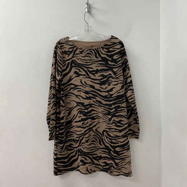 JUVIA WOMEN'S DRESS brown camel animal print L