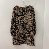 JUVIA WOMEN'S DRESS brown camel animal print L