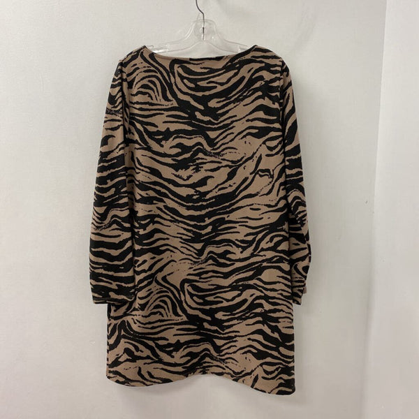 JUVIA WOMEN'S DRESS brown camel animal print L