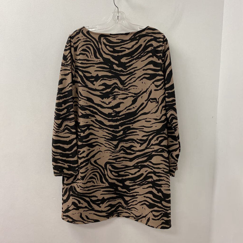 JUVIA WOMEN'S DRESS brown camel animal print L