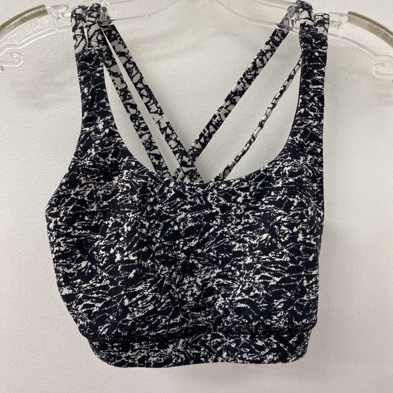 LULULEMON WOMEN'S ACTIVE BRA black white 6